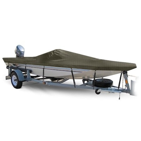 Eevelle Boat Cover ALUMINUM V JON Center Console, Outboard Fits 16ft 6in L up to 90in W Charcoal SCAVJCC1690B-CHL